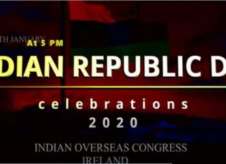 ഐഒസി അയർലൻഡിന്റെ നേതൃത്വത്തിൽ റിപ്പബ്ലിക്ക് ദിനാഘോഷം ജനുവരി 25 ന്