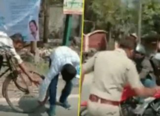 കൊറോണ വൈറസ്; സര്ക്കാര് നല്കിയിരിക്കുന്ന നിര്ദേശങ്ങള് ലംഘിച്ച് അനാവശ്യമായിപുറത്തിറങ്ങുന്നവര്ക്കെതിരെ ലാത്തിയടി