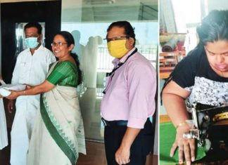 കൊറോണ പ്രതിരോധത്തിന്റെ ഭാഗമായി സ്വയം നിര്മ്മിച്ച മാസ്ക്കുകള് സൗജന്യമായി നല്കി രാജിയെന്ന ഭിന്നശേഷികാരി!!
