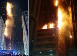 ഷാര്ജയില് മലയാളികളടക്കം താമസിക്കുന്ന 50 ഓളം നിലകളുള്ള കെട്ടിടത്തില് വന് തീപിടുത്തം