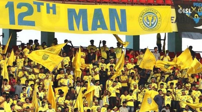 കൊവിഡ് പ്രതിരോധത്തിന് കേരള ബ്ലാസ്റ്റേഴ്സിന്റെ ആരാധകക്കൂട്ടായ്മയായ മഞ്ഞപ്പടയുടെ ‘കാല്’ സ്പര്ശം