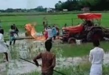 ഭൂമി കൈയേറ്റം തടയാൻ ശ്രമിച്ച അമ്പതു വയസുകാരിയെ ഭൂ മാഫിയാസംഘം ജീവനോടെ തീ കൊളുത്തി