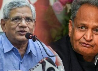 സംസ്ഥാനത്തെ സി.പി.ഐ.എം എം.എല്.എമാര് ഗെലോട്ടിനെ പിന്തുണയ്ക്കുമെന്ന് യെച്ചൂരി