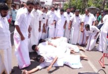 സ്വർണക്കടത്ത്: LDF സർക്കാരിന്റെ രാജി ആവശ്യപ്പെട്ട് കേരളാ കോൺഗ്രസ് യുവജന വിഭാഗത്തിന്റെ ‘ശയന പ്രദക്ഷിണം’!