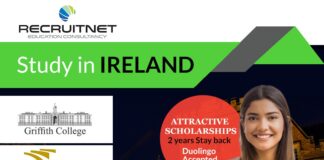 അയർലണ്ടിലെ വിദ്യാഭാസത്തിന് IELTS ന് പകരം Duolingo ഇംഗ്ലീഷ് ടെസ്റ്റ് മതിയാവും, അഡ്മിഷനുകള്ക്കും വിദ്യാഭ്യാസ വിസാ കാര്യങ്ങള്ക്കും,Recruitnet-മായി ബന്ധപ്പെടാവുന്നതാണ്.