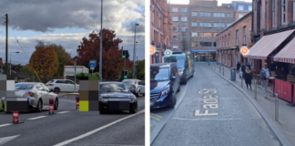 അപകടകരമായ കെട്ടിടം :ഡബ്ലിനിലെ വഴി അടച്ചതിനാല്ഗതാഗതക്കുരുക്ക്