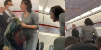 മാസ്ക് ധരിക്കാതെ സ്ത്രീ വിമാനത്തില് ജീവനക്കാരുടെ മുഖത്ത് തുപ്പിയെന്ന് പരാതി