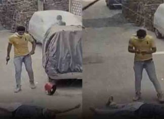 പട്ടാപ്പകല് യുവാവിനെ വെടിവെച്ചു കൊന്നു : സി.സി.ടി.വി ദൃശ്യം പുറത്ത്