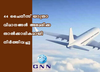 44 ചൈനീസ് യാത്രാ വിമാനങ്ങൾ അമേരിക്ക താൽക്കാലികമായി നിർത്തിവച്ചു