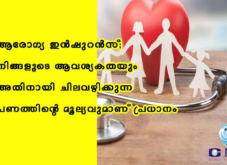 ആരോഗ്യ ഇൻഷുറൻസ്; ആവശ്യകതയും അതിനായി ചിലവഴിക്കുന്ന പണത്തിന്റെ മൂല്യവും അറിയുക