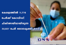 കേരളത്തിൽ 11,776 പേര്ക്ക് കോവിഡ്; ചികിത്സയിലായിരുന്ന 32,027 പേര് രോഗമുക്തി നേടി