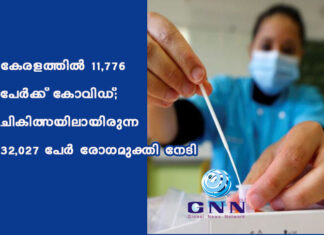 കേരളത്തിൽ 11,776 പേര്ക്ക് കോവിഡ്; ചികിത്സയിലായിരുന്ന 32,027 പേര് രോഗമുക്തി നേടി