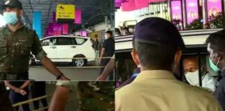 മുഖ്യമന്ത്രിയെ മാധ്യമപ്രവർത്തകരുടെ ചോദ്യങ്ങളിൽ നിന്ന് രക്ഷിക്കാൻ പോലീസ് വിമാനത്താവളത്തിൽ കയർ കെട്ടി സുരക്ഷയൊരുക്കി