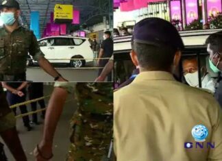 മുഖ്യമന്ത്രിയെ മാധ്യമപ്രവർത്തകരുടെ ചോദ്യങ്ങളിൽ നിന്ന് രക്ഷിക്കാൻ പോലീസ് വിമാനത്താവളത്തിൽ കയർ കെട്ടി സുരക്ഷയൊരുക്കി