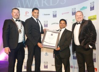 Irish Restaurant Award തിളക്കത്തിൽ Pink Salt Indian Restaurant.