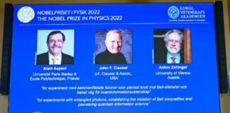 ഈ വർഷത്തെ ഭൗതികശാസ്ത്ര നൊബേൽ പുരസ്കാരം ക്വാണ്ടം മെക്കാനിക്സിലെ സംഭാവനകൾക്ക്