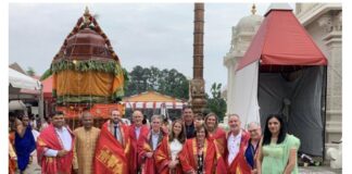 നോർത്ത് അമേരിക്കയിലെ ഏറ്റവും ഉയരം കൂടിയ ക്ഷേത്രഗോപുരം ഉദ്ഘാടനം ചെയ്തു- പി പി ചെറിയാൻ