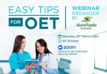 ‘EASY TIPS FOR OET’; SanPaolo Academy സംഘടിപ്പിക്കുന്ന വെബിനാർ മാർച്ച് 23ന്