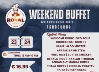 Royal Weekend Buffet മാർച്ച് 23,24 ന്; Ashbourne , Drogheda ബ്രാഞ്ചുകളിൽ