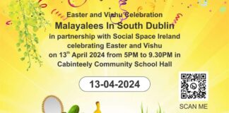 Malayalees In South Dublin ന്റെ “ഈസ്റ്റർ- വിഷു ആഘോഷം” ഏപ്രിൽ 13ന്