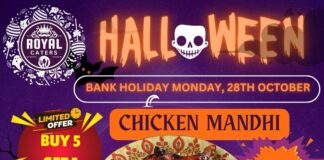 റോയൽ കാറ്റേഴ്സ് ഒരുക്കുന്ന ‘HALLOWEEN സ്പെഷ്യൽ’ ചിക്കൻ മന്തിക്ക് 10 യൂറോ