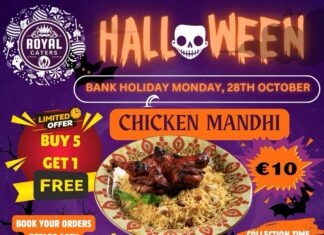 റോയൽ കാറ്റേഴ്സ് ഒരുക്കുന്ന ‘HALLOWEEN സ്പെഷ്യൽ’ ചിക്കൻ മന്തിക്ക് 10 യൂറോ