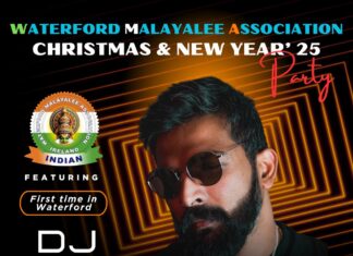 വാട്ടർഫോർഡ് മലയാളി അസോസിയേഷന്റെ ക്രിസ്തുമസ് പുതുവത്സരാഘോഷങ്ങൾ ജനുവരി 4ന്