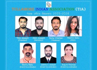 Tullamore ഇന്ത്യൻ അസോസിയേഷന് പുതിയ ഭാരവാഹികൾ