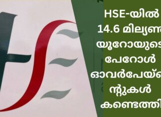 2023 അവസാനത്തോടെ HSE-യിൽ 14.6 മില്യൺ യൂറോയുടെ പേറോൾ ഓവർപേയ്മെന്റുകൾ കണ്ടെത്തി