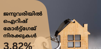 ജനുവരിയിൽ ഐറിഷ് മോർട്ട്ഗേജ് നിരക്കുകൾ 3.82% ആയി ഉയർന്നു