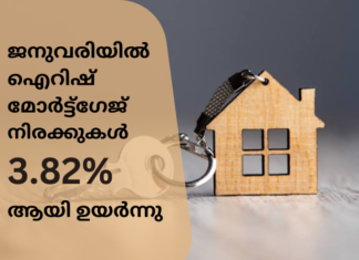 ജനുവരിയിൽ ഐറിഷ് മോർട്ട്ഗേജ് നിരക്കുകൾ 3.82% ആയി ഉയർന്നു