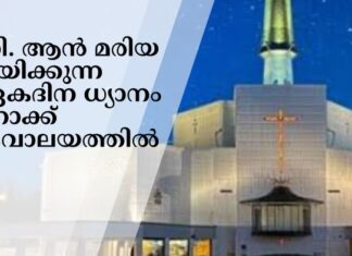 സി. ആൻ മരിയ നയിക്കുന്ന ഏകദിന ധ്യാനം നോക്ക് ദേവാലയത്തിൽ
