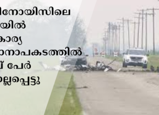 ഇല്ലിനോയിസിലെ ട്രില്ലയിൽ സ്വകാര്യ വിമാനാപകടത്തിൽ നാല് പേർ കൊല്ലപ്പെട്ടു