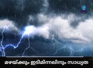 മഴയ്ക്കും ഇടിമിന്നലിനും സാധ്യത; 10 കൗണ്ടികളിൽ യെല്ലോ അലേർട്ട്