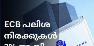 ECB പലിശ നിരക്കുകൾ 2% ആയി തുടരും