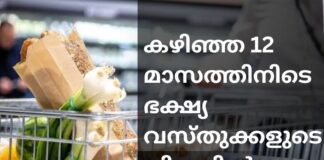 അയർലണ്ടിൽ കഴിഞ്ഞ 12 മാസത്തിനിടെ ഭക്ഷ്യവസ്തുക്കളുടെ വില 4.6% വർധിച്ചു