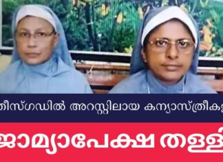 ഛത്തീസ്ഗഡിൽ അറസ്റ്റിലായ മലയാളി കന്യാസ്ത്രീകളുടെ ജാമ്യാപേക്ഷ തള്ളി