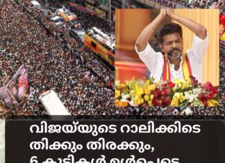 വിജയ്യുടെ റാലിക്കിടെ തിക്കും തിരക്കും;6 കുട്ടികൾ ഉൾപ്പെടെ 36 മരണം, മരണസംഖ്യ ഉയരുന്നു