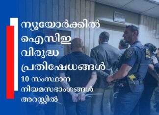 ന്യൂയോർക്കിൽ ഐസിഇ വിരുദ്ധ പ്രതിഷേധങ്ങൾ; 10 സംസ്ഥാന നിയമസഭാംഗങ്ങൾ അറസ്റ്റിൽ