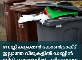 വേസ്റ്റ് കളക്ഷൻ കോൺട്രാക്ട് ഇല്ലാത്ത വീടുകളിൽ ഡബ്ലിൻ സിറ്റി കൗൺസിൽ പരിശോധന നടത്തും