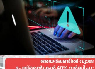 അയർലണ്ടിൽ വ്യാജ പേയ്മെന്റുകൾ 40% വർദ്ധിച്ചു; തട്ടിയെടുത്തത് 160 മില്യൺ യുറോ- സെൻട്രൽ ബാങ്ക്