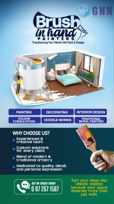 Brush In Hand Painters അയർലൻഡ് സമൂഹത്തിലേക്ക് proffessional Painting and Consulting Companyയുമായി എത്തുന്നു