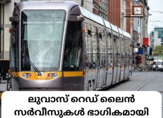 ലുവാസ് റെഡ് ലൈൻ സർവീസുകൾ ഭാഗികമായി നിർത്തിവച്ചു