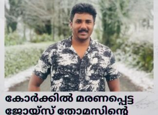 കോർക്കിൽ മരണപ്പെട്ട ജോയ്സ് തോമസിന്റെ പൊതുദർശനം ഇന്ന്