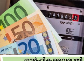 ഗാർഹിക വൈദ്യുതി നിരക്കുകൾ പ്രതിമാസം 1.75 യൂറോ വരെ വർധിക്കും