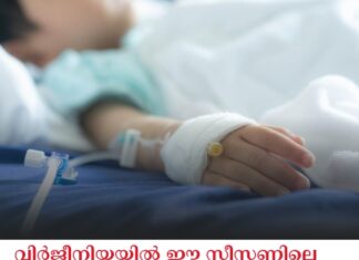 വിർജീനിയയിൽ ഈ സീസണിലെ ആദ്യ ശിശുമരണം; പനി പടരുന്നതിനെതിരെ ജാഗ്രതാ നിർദ്ദേശം