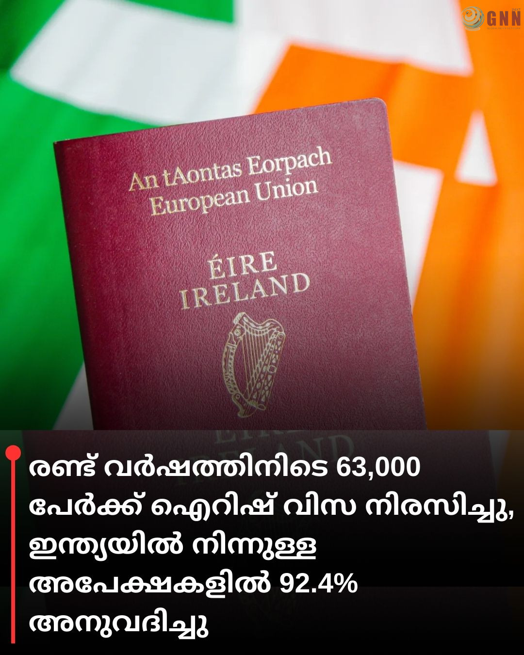 രണ്ട് വർഷത്തിനിടെ 63,000 പേർക്ക് ഐറിഷ് വിസ നിരസിച്ചു, ഇന്ത്യയിൽ നിന്നുള്ള അപേക്ഷകളിൽ 92.4 ശതമാനവും അനുവദിച്ചു
