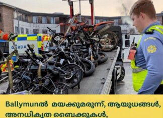 Ballymunൽ മയക്കുമരുന്ന്, ആയുധങ്ങൾ, അനധികൃത ബൈക്കുകൾ, സ്ക്രാംബ്ലറുകൾ ഗാർഡ പിടിച്ചെടുത്തു