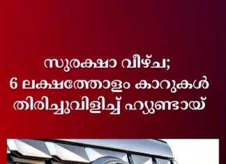 സുരക്ഷാ വീഴ്ച; 6 ലക്ഷത്തോളം കാറുകൾ തിരിച്ചുവിളിച്ച് ഹ്യുണ്ടായ്