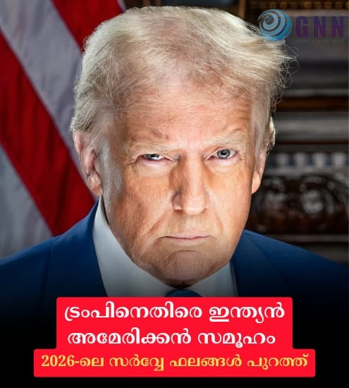 ട്രംപിനെതിരെ ഇന്ത്യൻ അമേരിക്കൻ സമൂഹം; 2026-ലെ സർവ്വേ ഫലങ്ങൾ പുറത്ത്